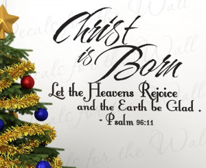 Christ is Born Christmas Holiday Removable Wall Decal Sticker