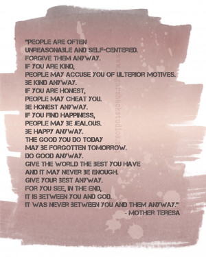 Mother Teresa Quote Watercolor Bronze Colors, 11x14 Giclee Print ...