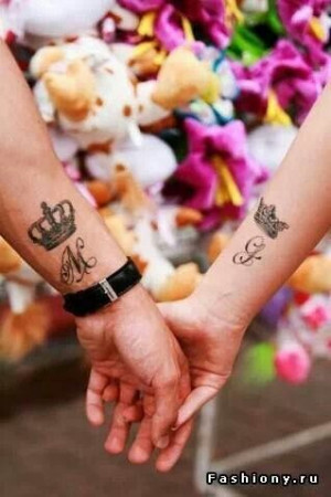 King and Queen Couples Tattoo | InkedWeddings.com