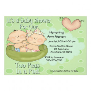 Two Peas in a Pod Boy Girl Baby Shower Invitation