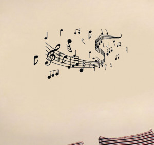 Note music piano musical instrument child real wall stickers-Say Quote ...