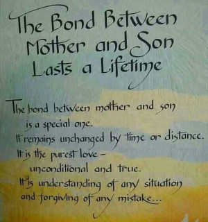Mother & son bond lasts a lifetime
