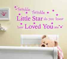 Twinkle Twinkle Baby Nursery Quote Wall Art Sticker, Decal, Graphic ...