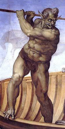 Caronte. Particolare del Giudizio universale di Michelangelo, Cappella ...