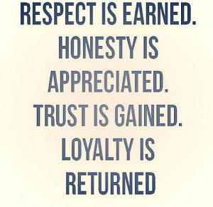 Respect Earned Honesty
