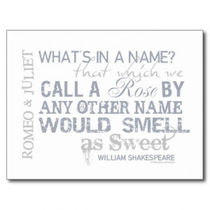 Romeo & Juliet Name Quote Post Card