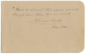 Edwin Booth Autographed ''Hamlet'' Quote -- Brother of John Wilkes ...