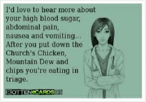 76. Hemoglobin A1 C never lies….