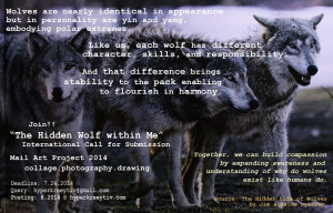 ... Hidden Wolf Within Me,” International Mail Art Call for Submission