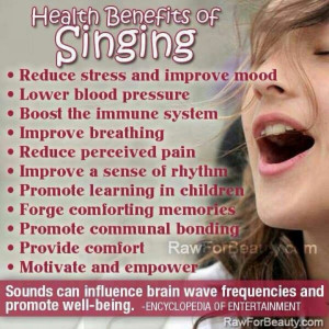 Health benefits of singing. Reminds me of Jordan - I try to sing too ...