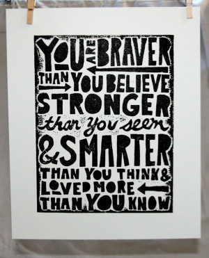 lovely Winnie The Pooh quote from Raw Art Letter Press