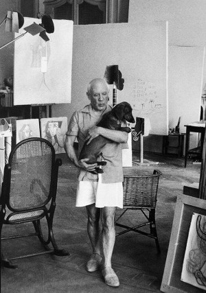Picasso and Lump by David Douglas Duncan