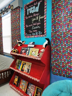 ... bulletin, and her dr. seuss quote for her reading area. done and done