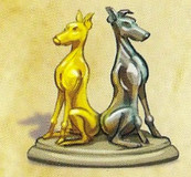 Aurum and Argentum , her greyhounds