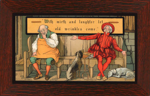 With mirth and laughter let old wrinkles come.