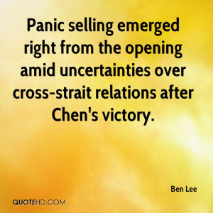 Panic selling emerged right from the opening amid uncertainties over ...