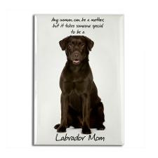 Chocolate Lab Mom Rectangle Magnet for