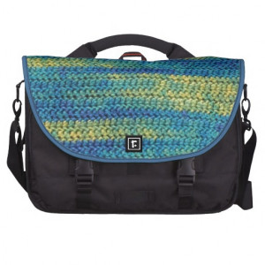 Multi-Colored Crochet Blanket Pattern Laptop Messenger Bag