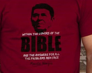 Ronald Reagan Christian Quote T-shirt - Within The Covers Of The Bible ...