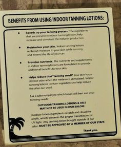... of using a professional indoor tanning lotion! onestoptanning.com More