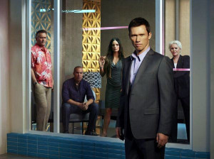 Burn Notice Season 7 cast photos. Sam Axe (Bruce Campbell), Jesse ...