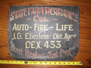 Vintage Painted Insurance Trade Sign - State Farm Advertisement Auto ...