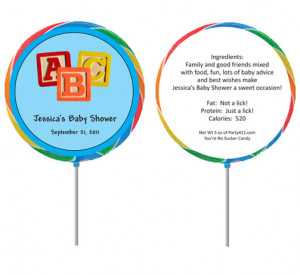 ... blocks theme custom lollipop a great baby lollipop favors price $ 2 50