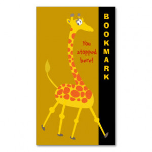 ... Giraffe Bookmark Double-Sided Standard Business Cards (Pack Of 100