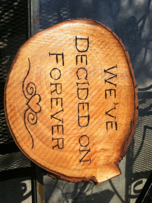 Tree stump quotes or initials. $35.00, via Etsy. Perfect for a wedding ...