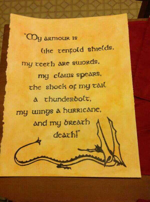 Smaug quote - A painting for my new house...I think so. Smaug Quotes ...