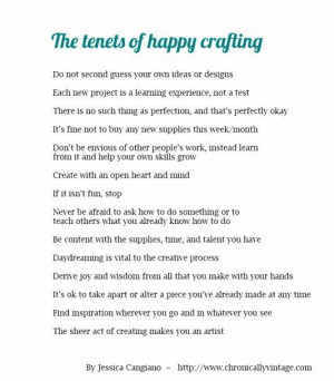 handy list of guiding principles for all who love to craft and ...