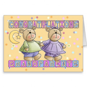 Grandparents To New Baby Twins Congratulations Greeting Card