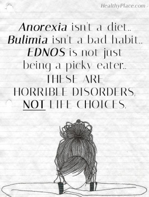 ... being a picky eater. These are horrible disorders, not life choices