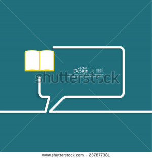 Open book with space for saying, quotes, excerpts. Chat symbol ...