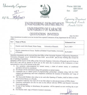 Quotation : Electrical work Notice