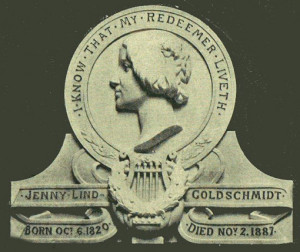 då Jenny Linds porträttmedaljong placerades i Westminster Abbey