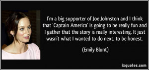 big supporter of Joe Johnston and I think that 'Captain America ...