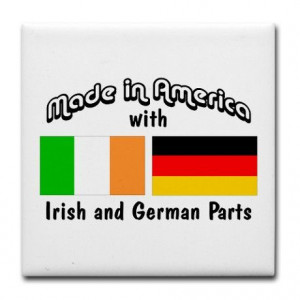 irish german heritage | Irish & German Parts Tile Coaster