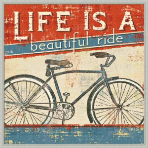 Life is a Beautiful Ride I by Pela Studio Retro Sign 37x37 Framed Art ...