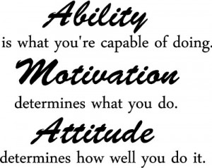 ... do. Attitude determines how well you do it inspirational wall quotes