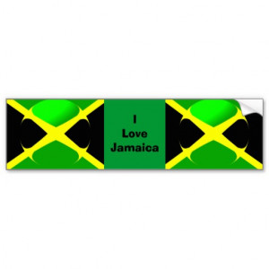 love_jamaica_bumper_sticker_jamaican_flag ...
