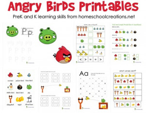 Angry Birds Printables for Preschool and Kindergarten
