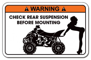 Funny Warning Decal Sticker Yamaha Raptor, Honda, Can-AM Renegade ...
