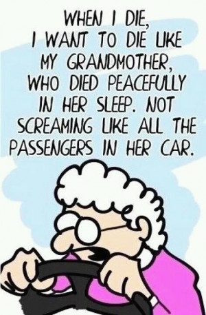Funny Grandmother Dies Screaming Cartoon Picture Joke