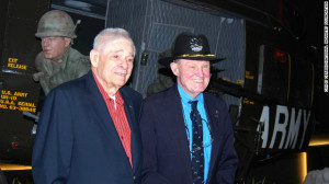 Retired Command Sgt. Maj. Basil L. Plumley, left, and retired Lt. Gen ...