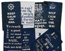 Nautical Journal Pages Sailing Quot es Navy Blue Pack of 9 Instant ...