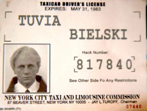 Daniel Craig as older Tuvia Bieski on hack license prop for Defiance