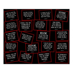 football_quotes_collage_in_red_black_and_white_poster ...