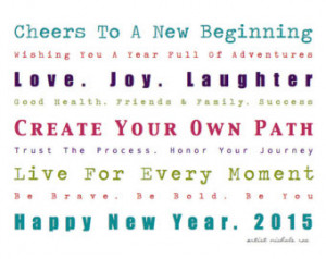 Happy New Year 2015! Set of 6 Greet ing Cards 