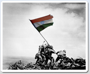 Indian Flag Wallpaper with Indian Brave Army